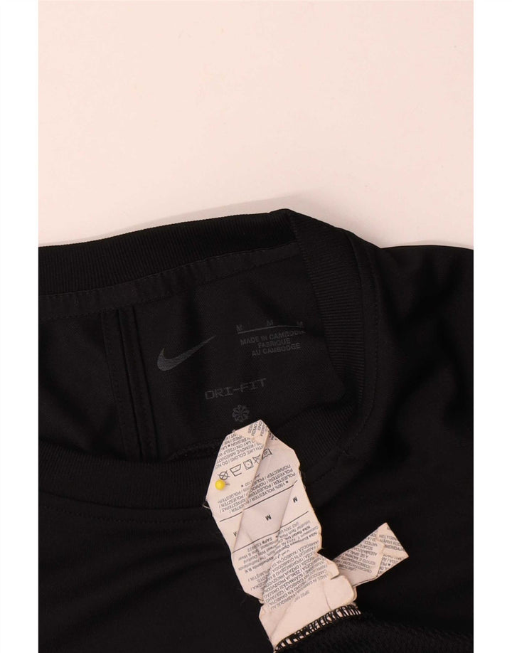 Nike Herre Dri Fit T-shirt Top Medium Sort Colourblock Polyester