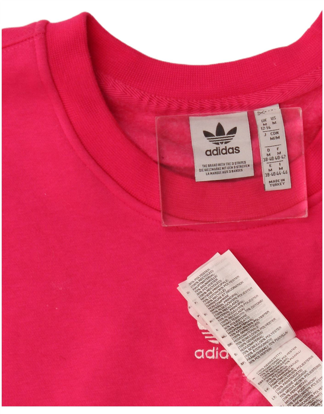 Adidas Dame Oversized Sweatshirt Jumper UK 12/14 Medium Pink Polyester