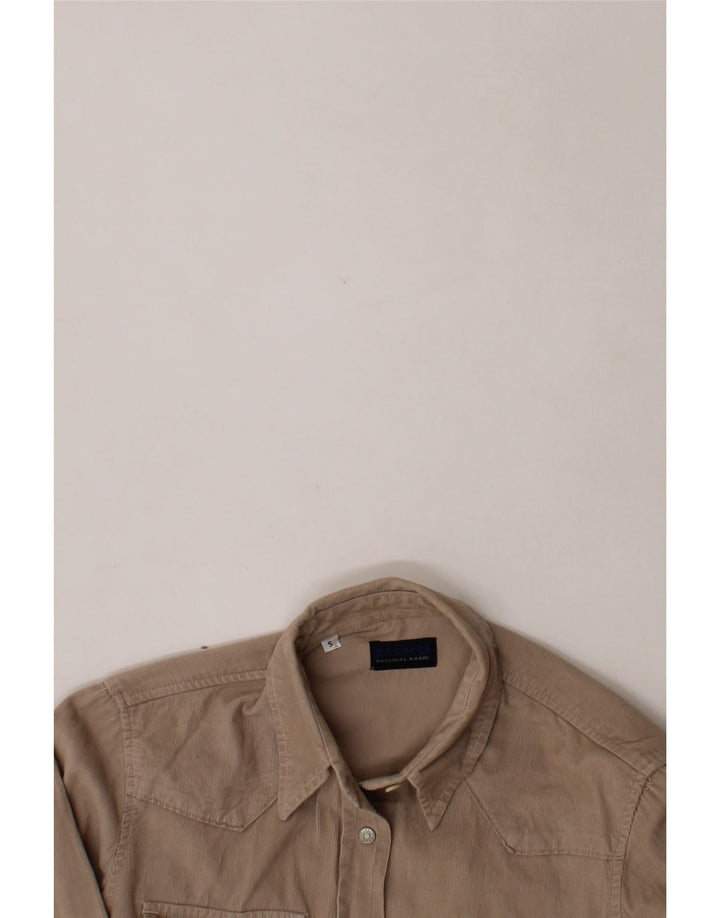CASUCCI Womens Corduroy Shirt UK 10 Small Beige Vintage Casucci and Second-Hand Casucci from Messina Hembry 