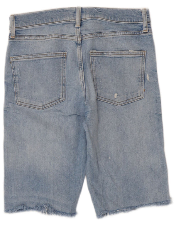 Zara Womens Distressed Denim Shorts EU 36 XS W26 Blå