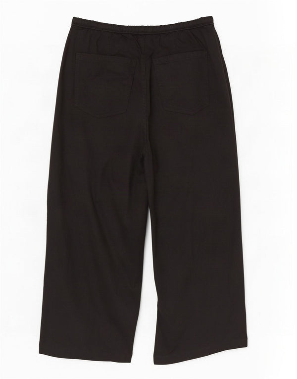Marks & Spencer, højtaljede cropped bukser til kvinder UK 14 Large W32 L24 Black