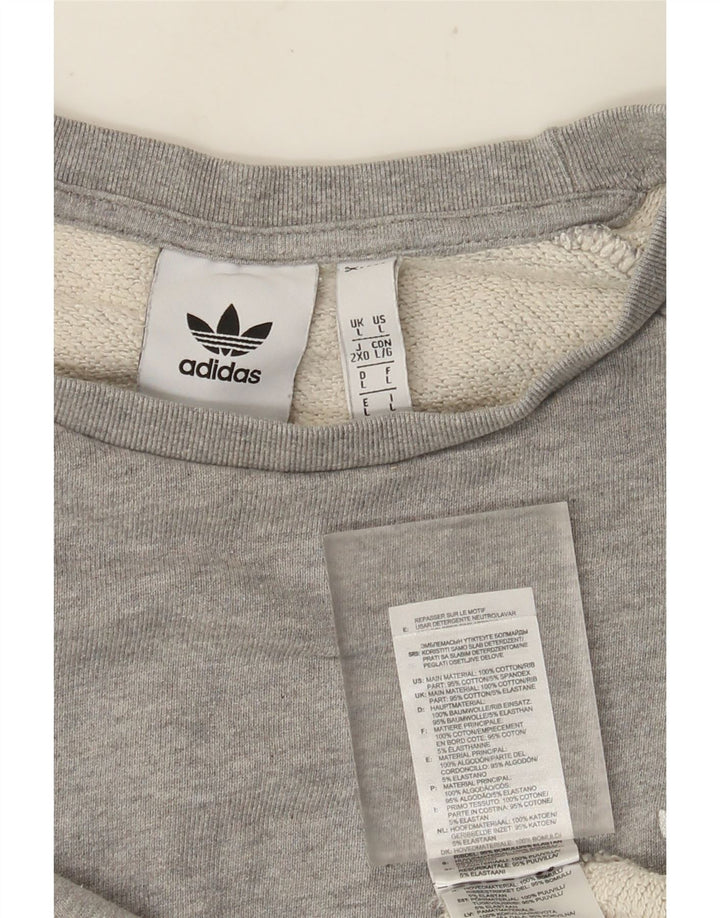 Adidas Sweatshirt-trøje til mænd, stor grå flækket bomuld