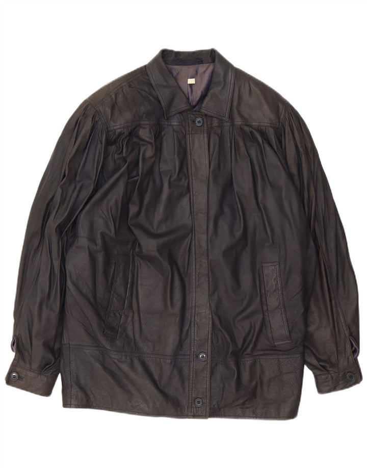 CONBIPEL Dame Oversized Læderjakke UK 18 XL Brun Læder