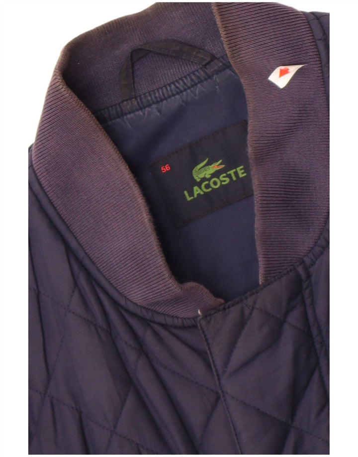 Lacoste Herre quiltet jakke IT 56 3XL Marineblå Polyester