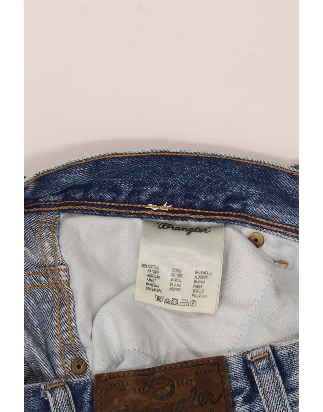 Wrangler Herre Regular Fit Straight Jeans W38 L30 Blå Bomuld