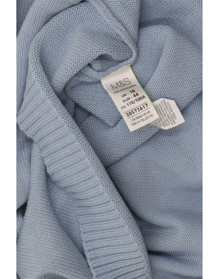 Marks & Spencer Dame Boat Neck Jumper Sweater UK 16 Large Blue
