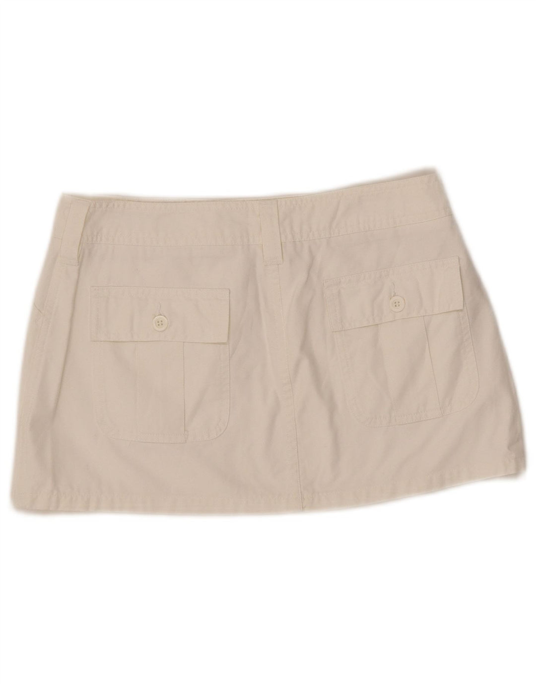 Benetton Dame Mini Nederdel IT 42 Medium W29 Hvid Bomuld