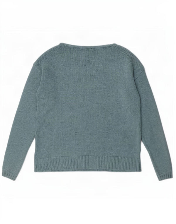 White Stuff Dame Boat Neck Jumper Sweater UK 12 Medium Blue Viscose