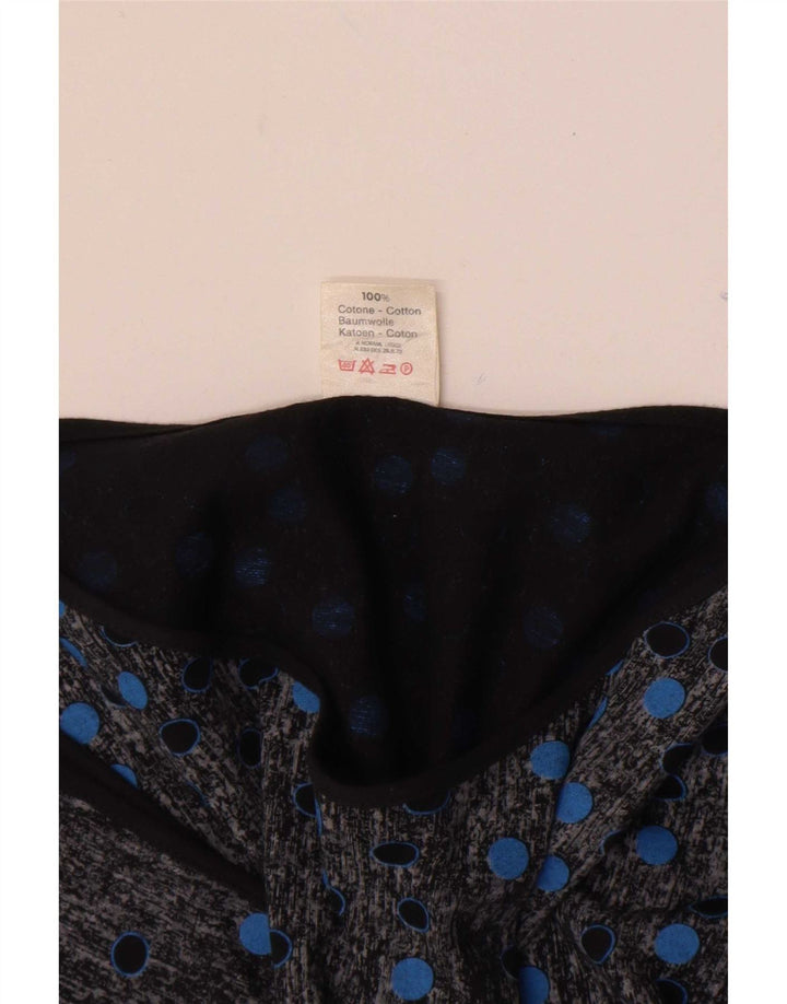 Vintage damebluse Top IT 42 Mellem sort plettet bomuld