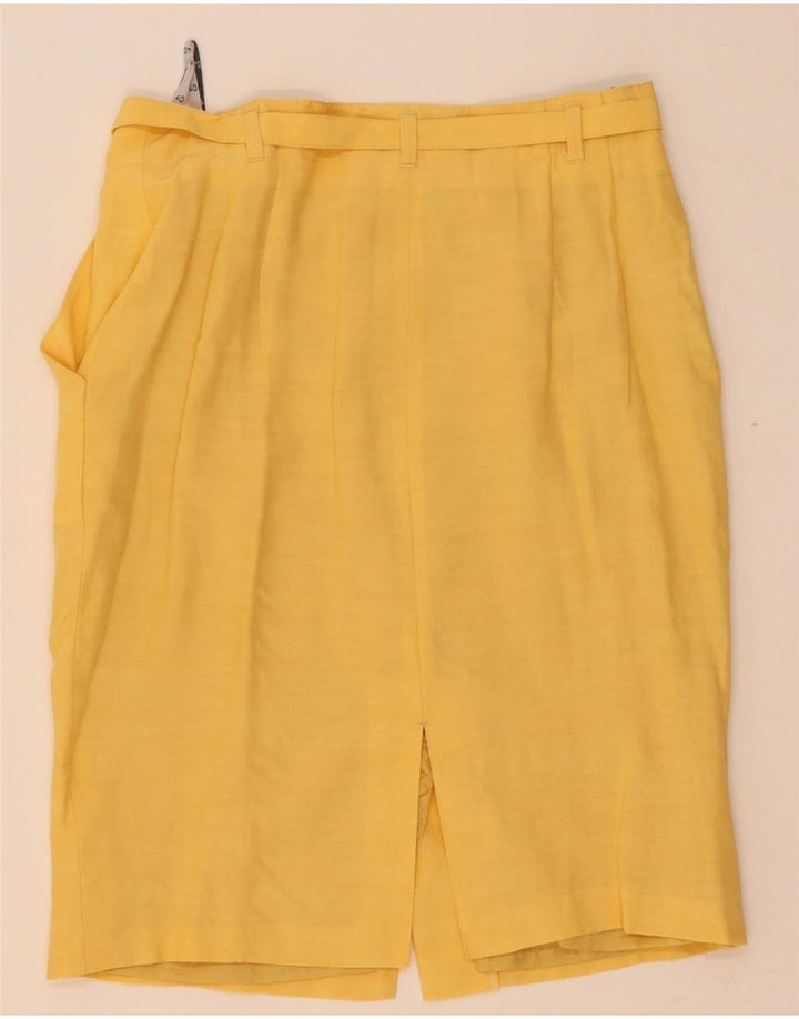 TUZZI Womens Straight Skirt EU 40 Medium W30  Yellow Viscose Vintage Tuzzi and Second-Hand Tuzzi from Messina Hembry 