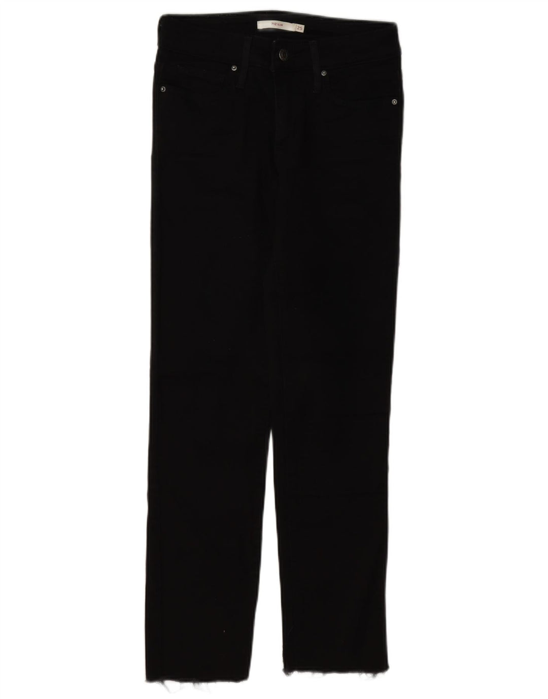 Levi's Dame 712 Slim Jeans W25 L27 Sort Bomuld