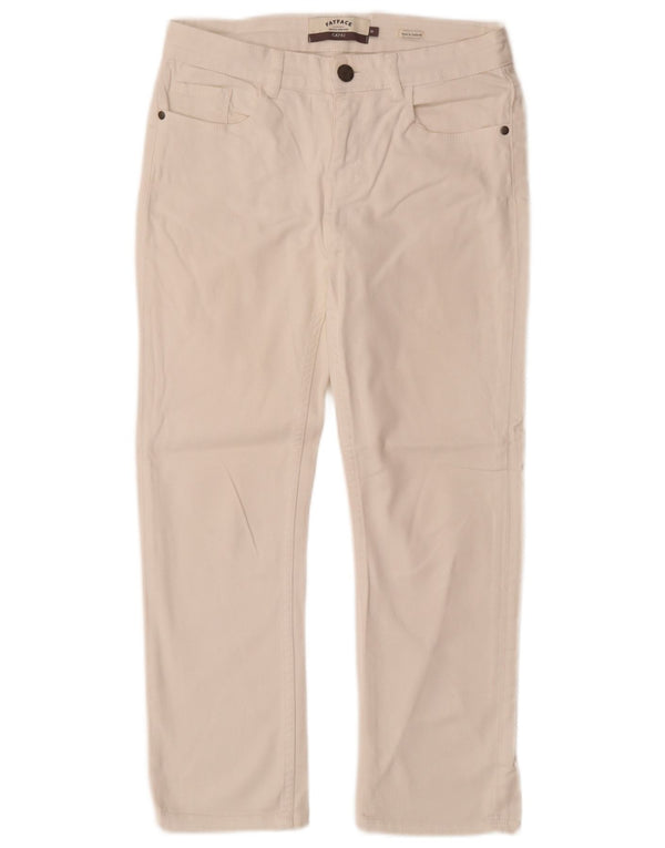Fat Face Dame Capri Jeans UK 8 Small W26 L26 White Bomuld