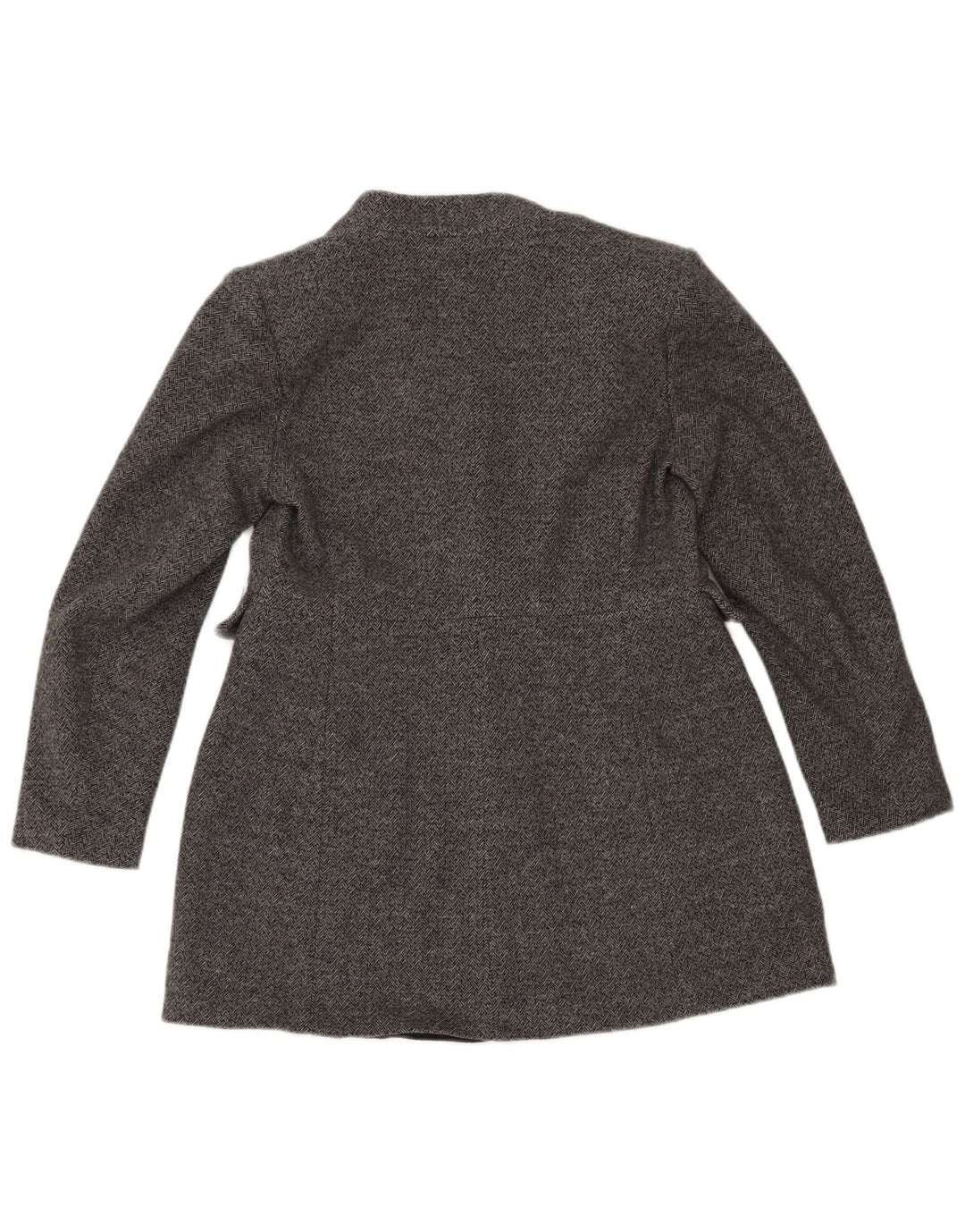 Zara Dame 1 Knap Blazer Jacket UK 16 Stor Grå Sildebensbomuld