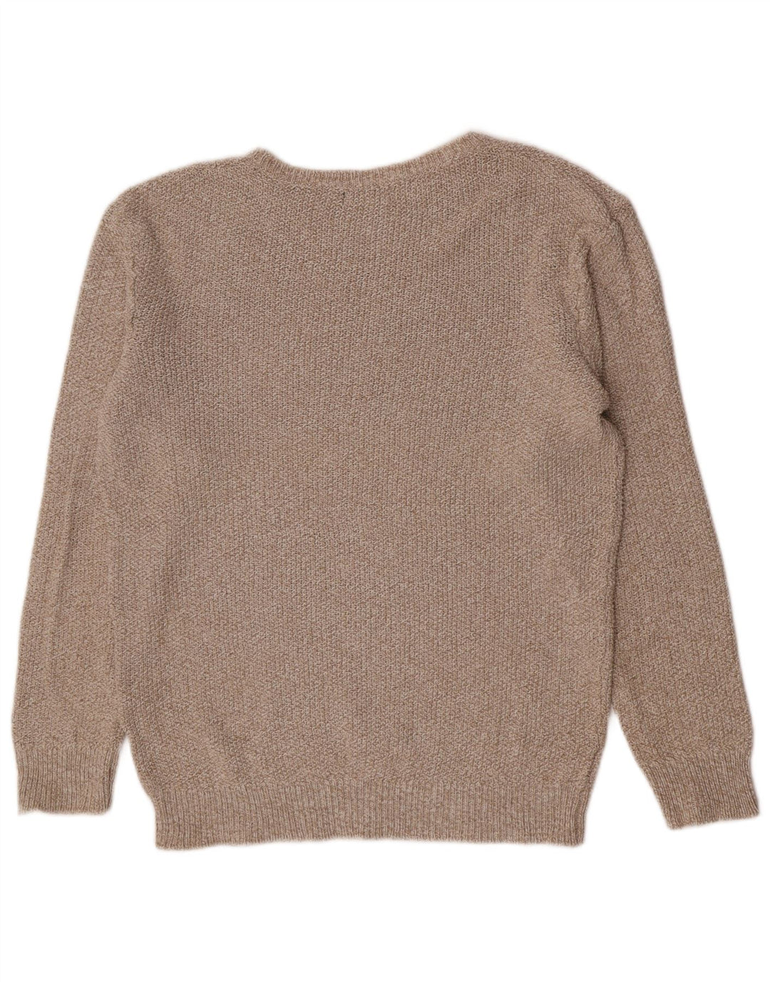 Zara Herre trøjetrøje med rund hals Stor Beige Flecked Bomuld