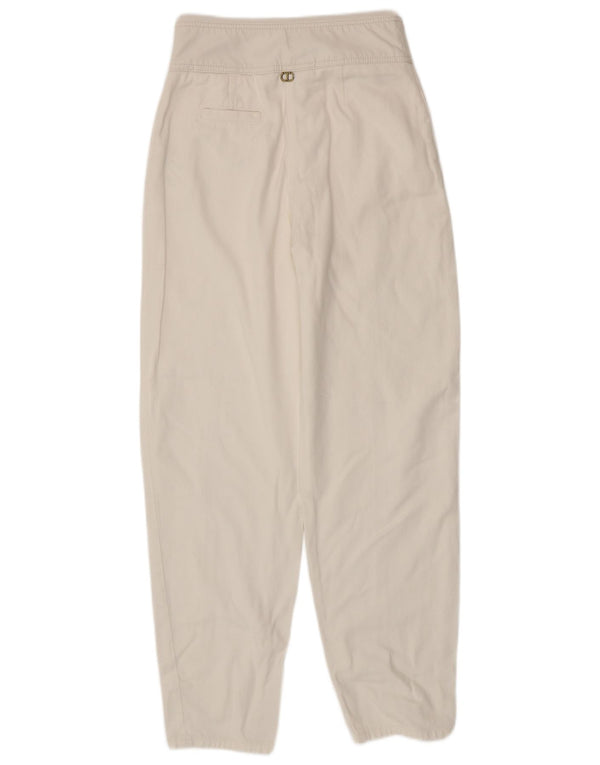 Twinset kvinders højtaljede tilspidsede fritidsbukser W28 L30 hvid bomuld