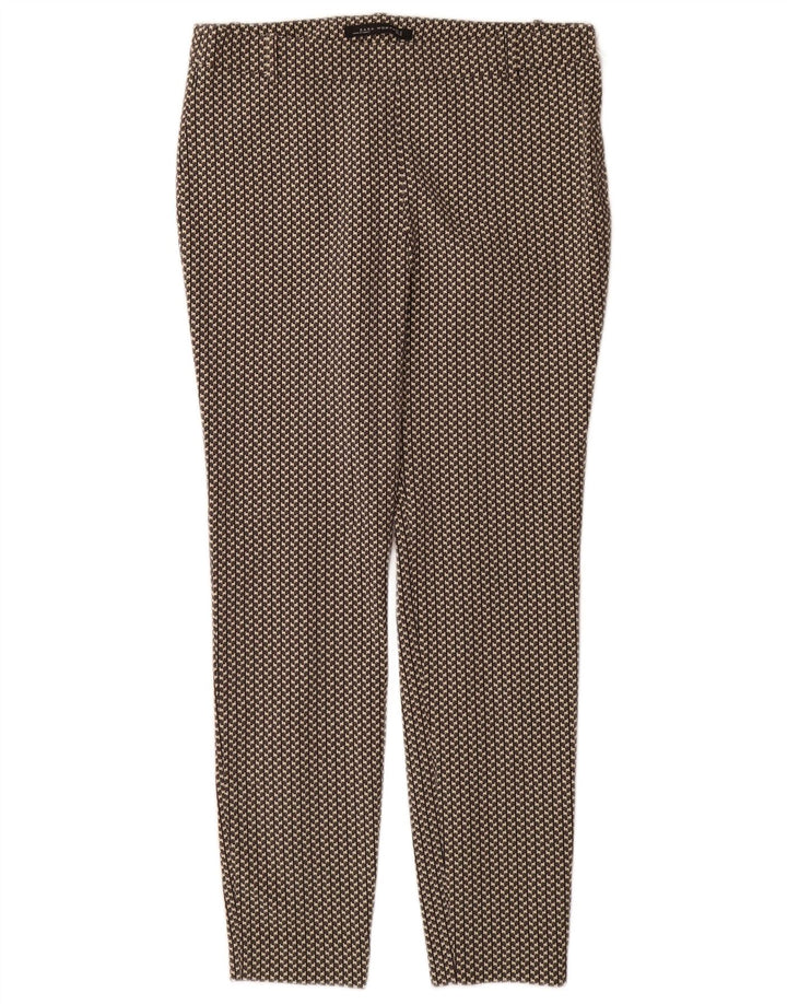 Zara Dame Slim Casual Bukser Medium W28 L29 Grå Geometrisk Polyester