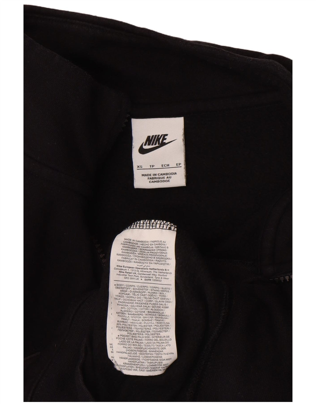Nike Træningsdragt til mænd Topjakke XS Sort Colourblock Bomuld