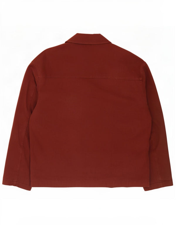 Zara Herre Bomber Jacket UK 40 Large Bourgogne Bomuld
