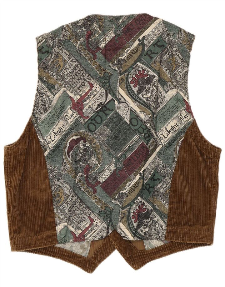 Fordocks Herre fløjlsvest Stor brun patchwork bomuld