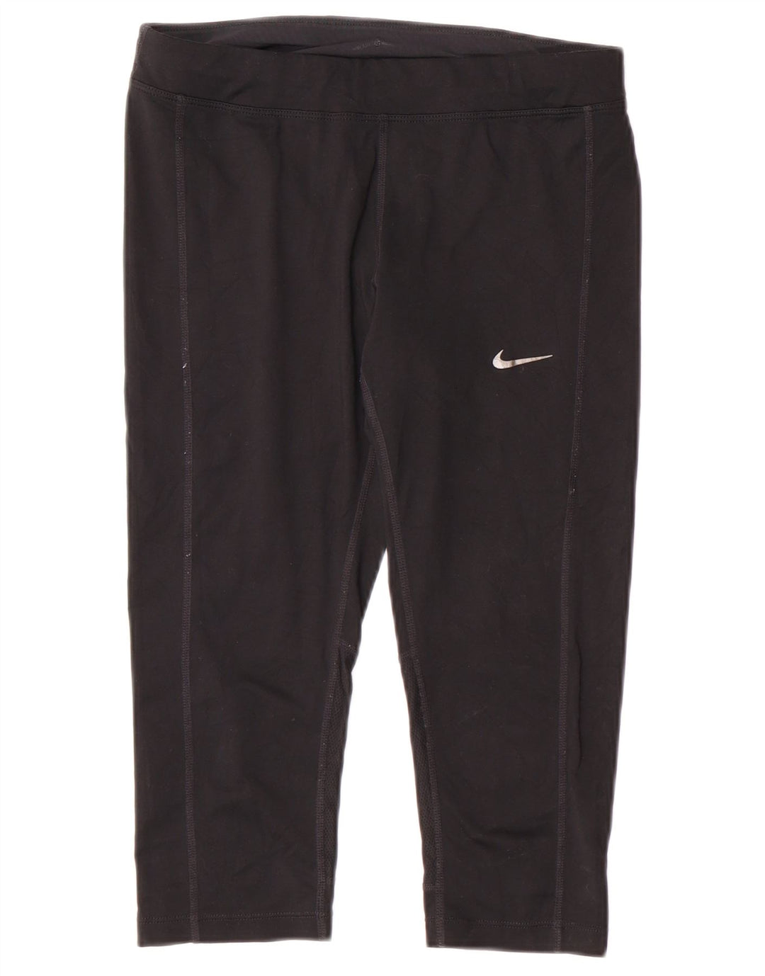 Nike Dame Dri Fit Capri Leggings UK 10 Small Black Polyester Sports