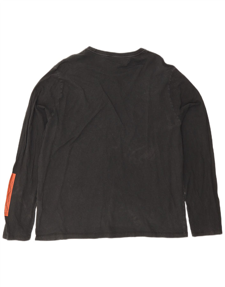 All Saints Herre Relaxed Fit Top Langærmet 2XL Sort Colourblock