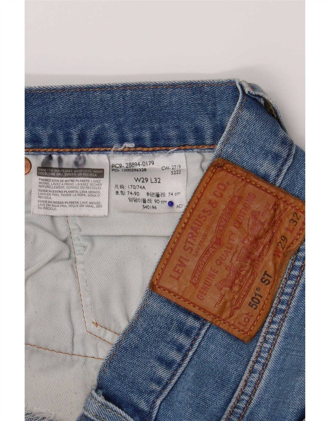 Levi's Dame 501 Straight Jeans W29 L32 Blå