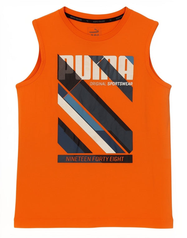 Puma Boys Grafisk Vest Top 13-14 år XL Orange Bomuld Sports