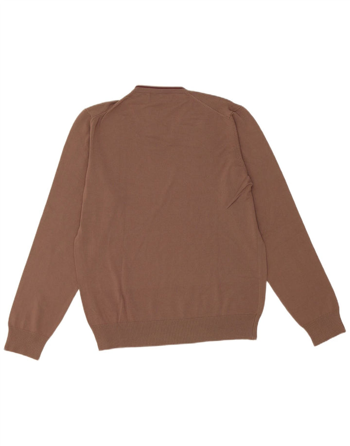 Zara Herre V-hals sweater Medium Brun Rayon