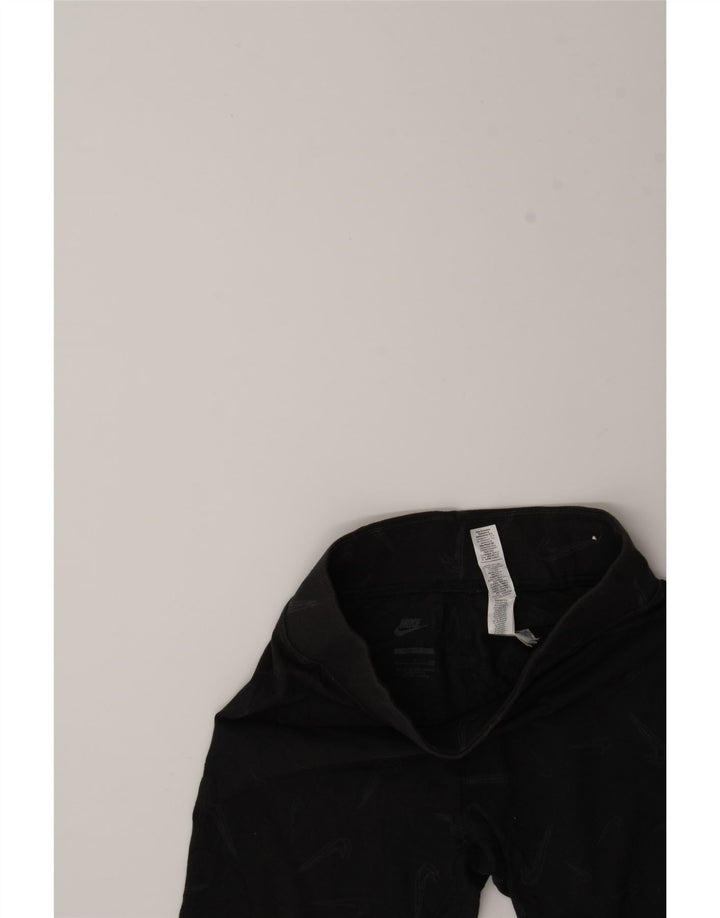 NIKE Womens Tight Fit Graphic Sport Shorts UK 8 Small  Black Polyester Vintage Nike and Second-Hand Nike from Messina Hembry 