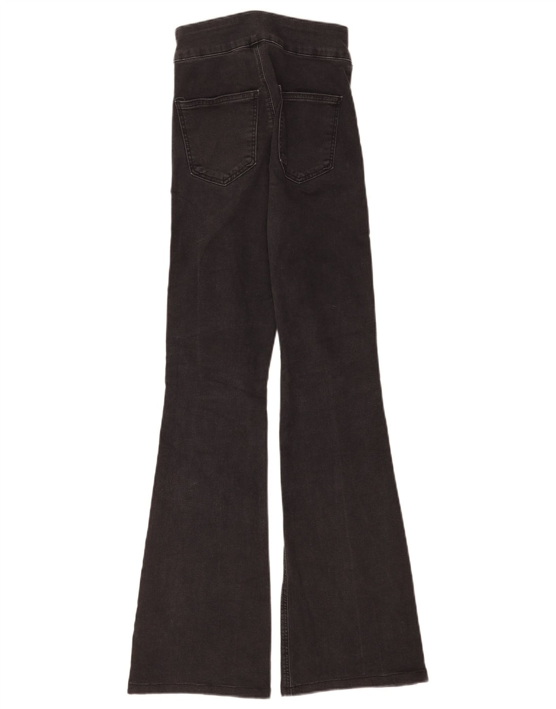 Topshop Womens Three Stripes Flared Jeans W26 L29 Sort Bomuld