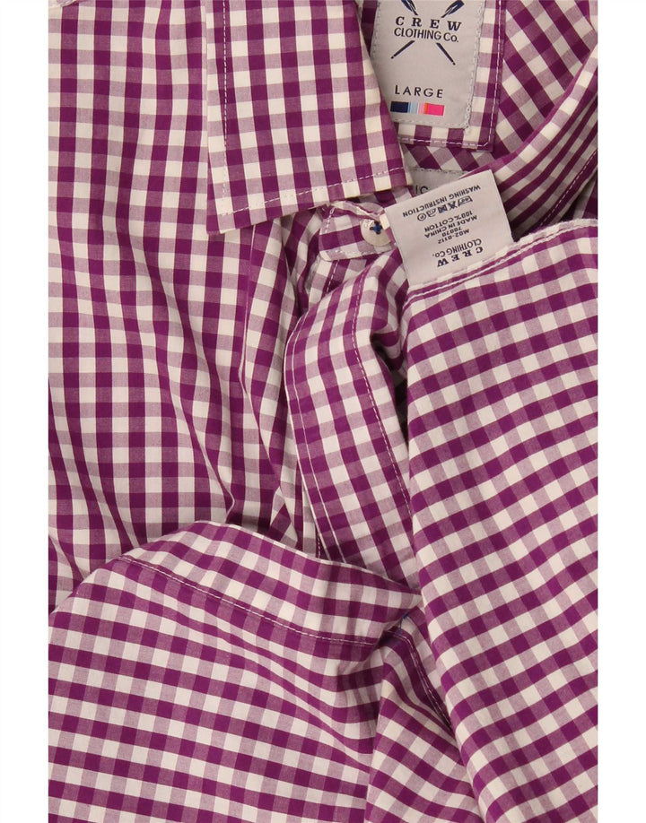Crew Clothing Herreskjorte Stor lilla Gingham Bomuld