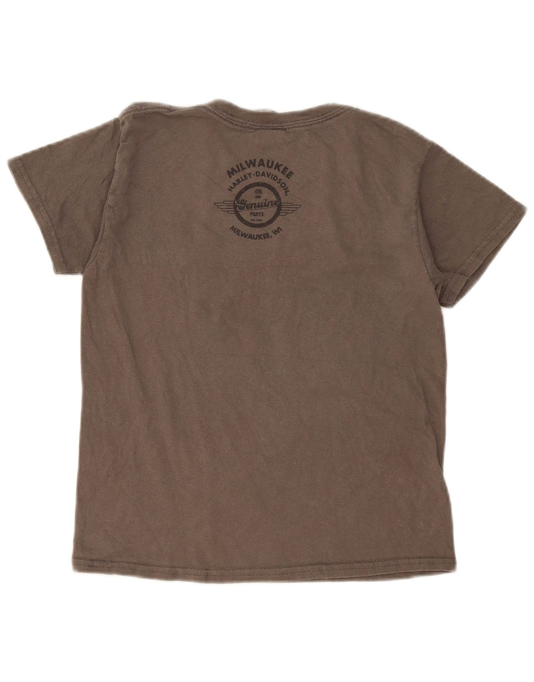Harley Davidson Dame Grafisk T-Shirt Top UK 10 Lille Grå Bomuld