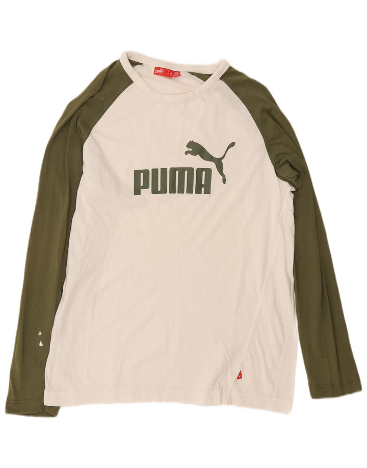 Puma Herre grafisk T-shirt Langærmet Medium White Colourblock