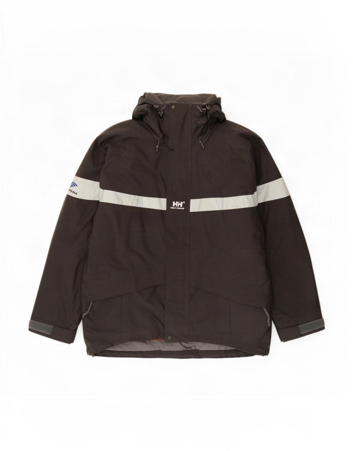Helly Hansen Herre Hooded Windbreaker Jacket UK 38 Medium Grey Colourblock