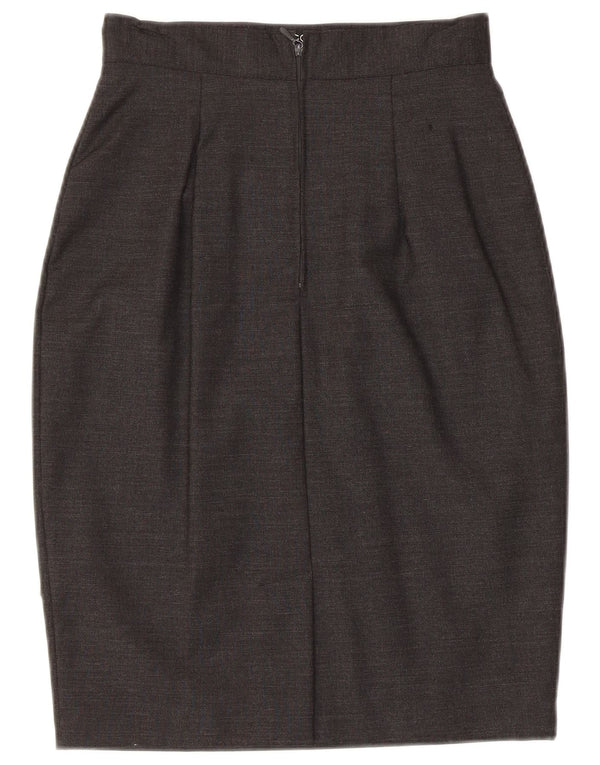 Benetton Womens High Waist Pencil Skirt IT 40 Small W24 Grey Acetate