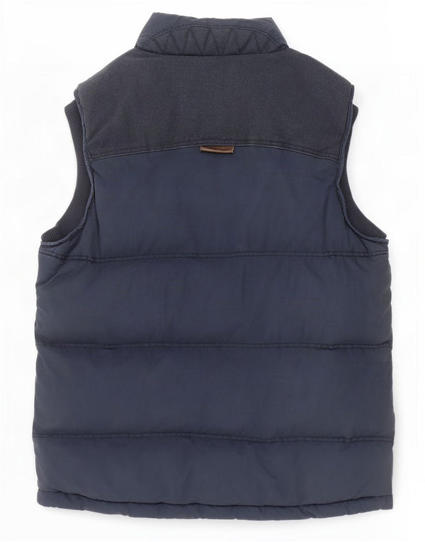Fat Face Herre Polstret Gilet UK 38 Medium Navy Blue Bomuld