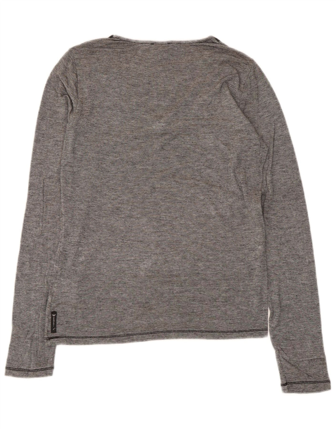 Armani Jeans Dame Top Langærmet UK 12 Medium Grey Pinstripe Viscose