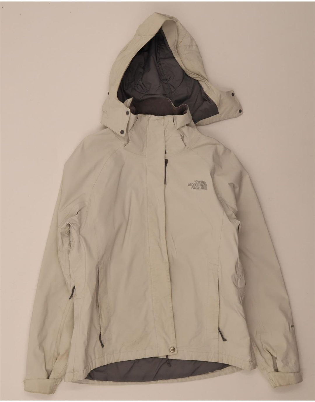 The North Face vindjakkejakke med hætte til kvinder UK 16 Large Off White