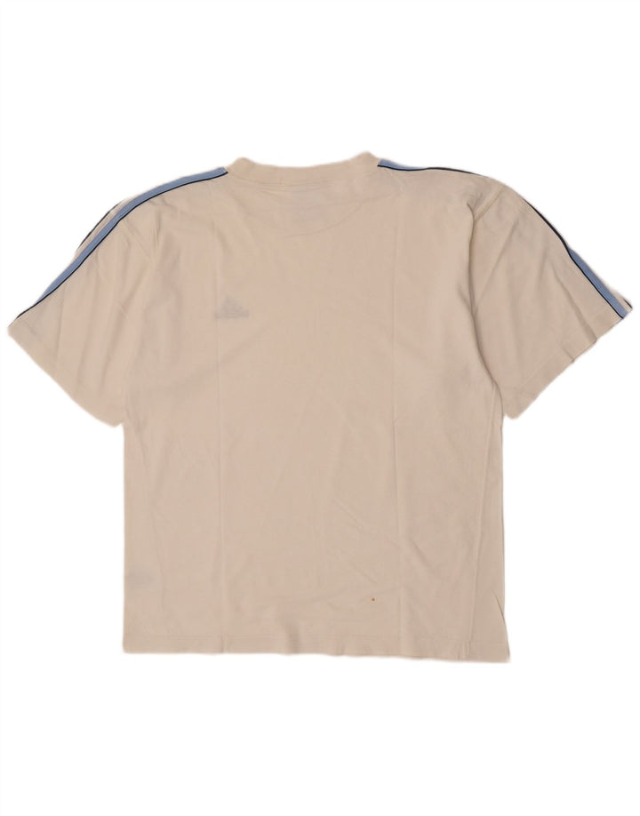 Adidas Herre T-Shirt Top UK 38/40 Medium Hvid Bomuld