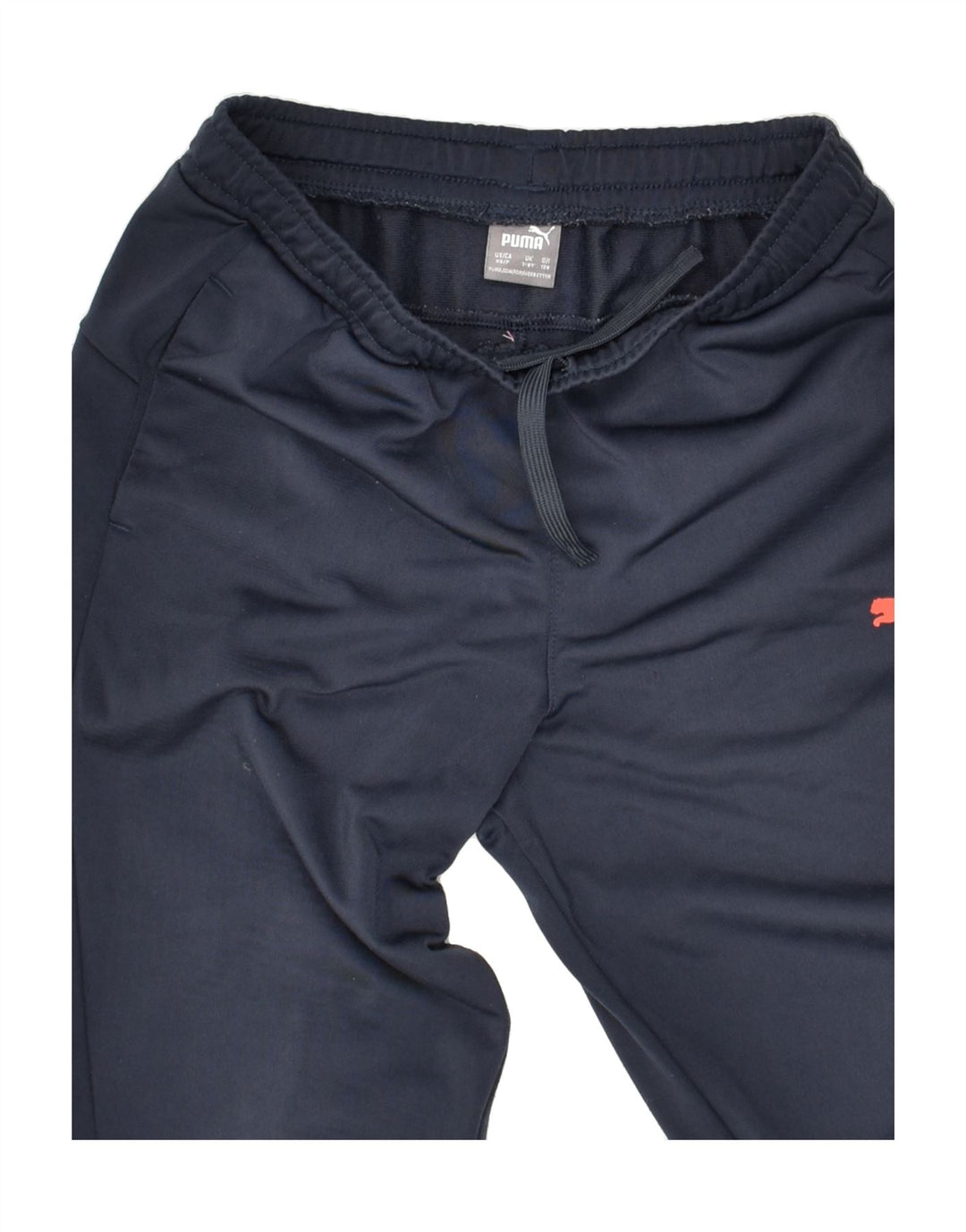 PUMA Boys Tracksuit Trousers 7-8 Years Navy Blue Polyester | Vintage Puma | Thrift | Second-Hand Puma | Used Clothing | Messina Hembry 