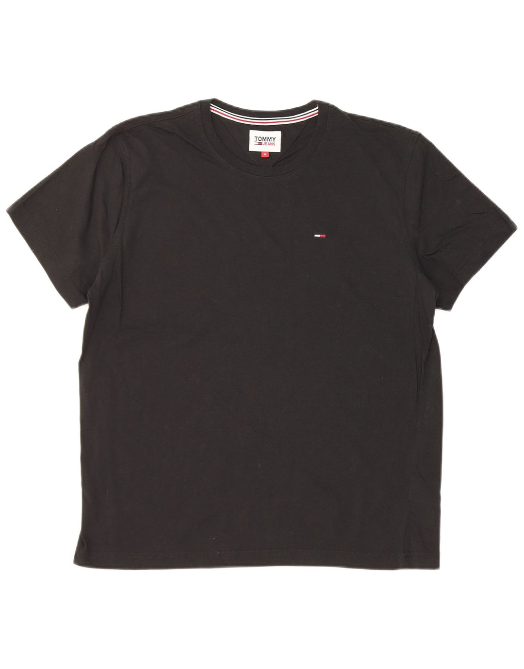 Tommy Hilfiger Herre T-Shirt Top Medium Sort Bomuld