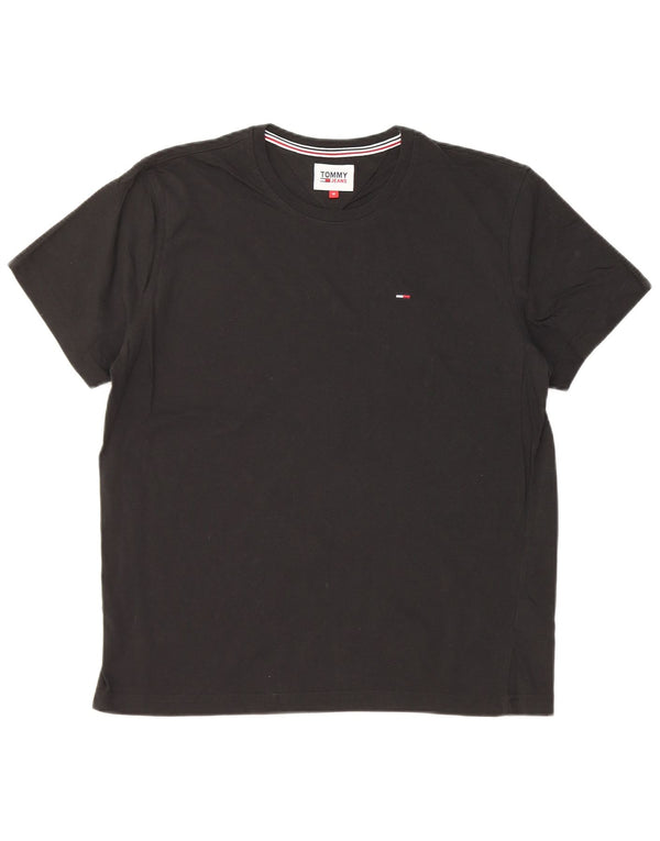 Tommy Hilfiger Herre T-Shirt Top Medium Sort Bomuld