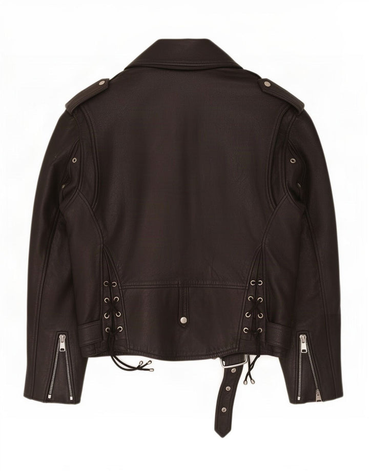 Bomb Boogie Herre Læder Biker Jacket UK 40 Large Sort
