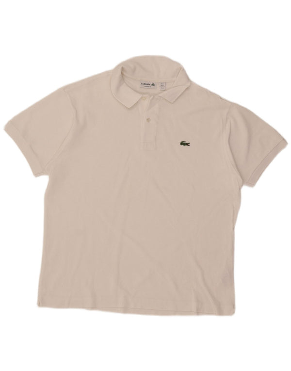 Lacoste Herre Classic Fit Polo Shirt Størrelse 6 XL Hvid Bomuld