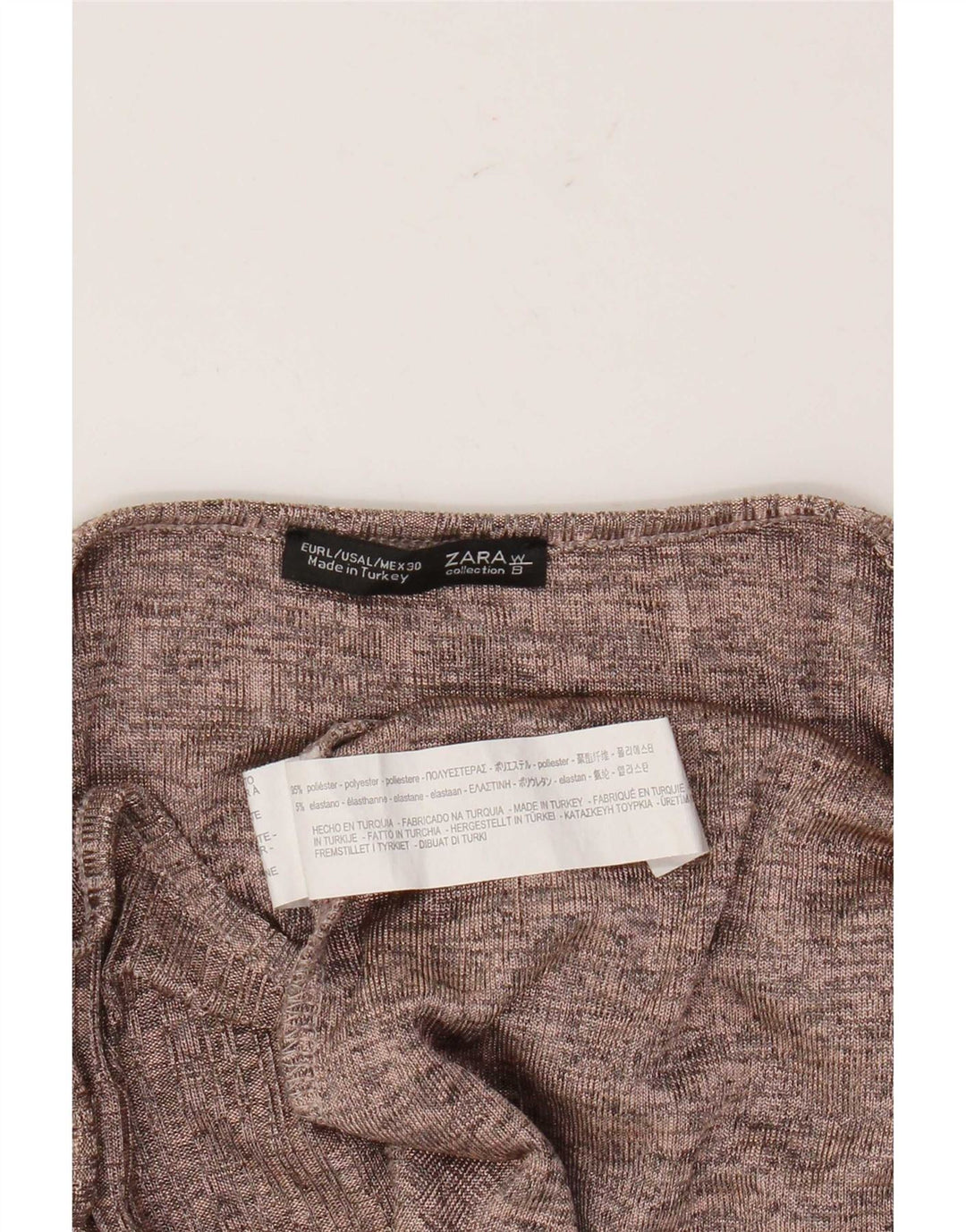 Zara Dametop Langærmet UK 16 Stor Brun Polyester