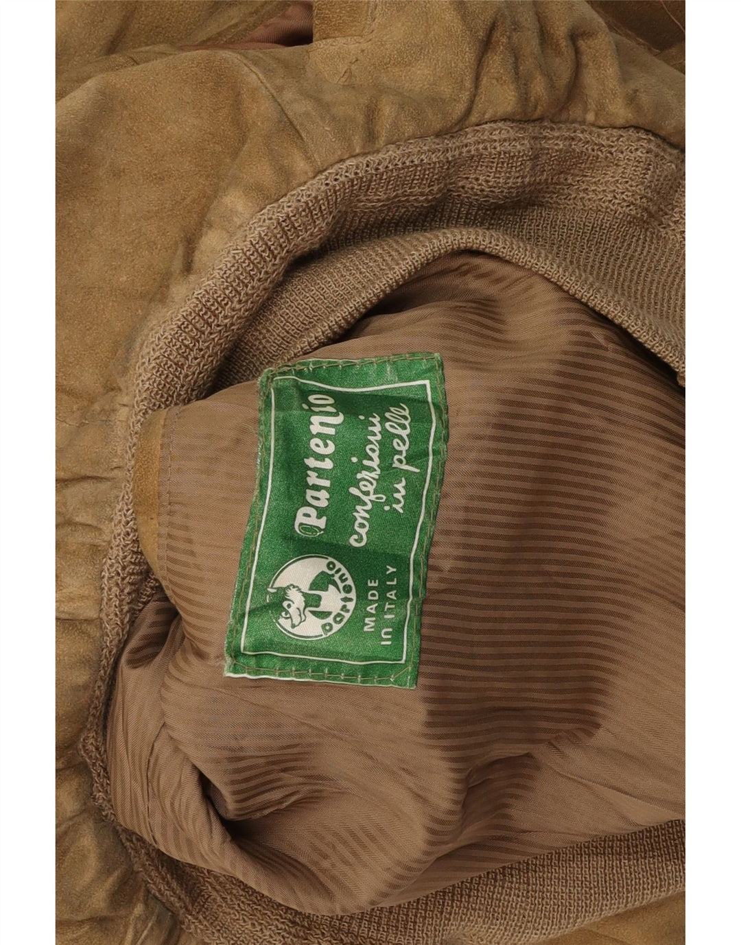 VINTAGE Bomberjakke i ruskind til mænd UK 38 Medium Beige Læder