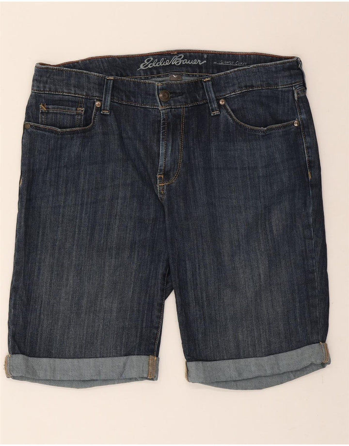 EDDIE BAUER Womens Slightly Curvy Denim Shorts US 8 Medium W34  Blue Vintage Eddie Bauer and Second-Hand Eddie Bauer from Messina Hembry 