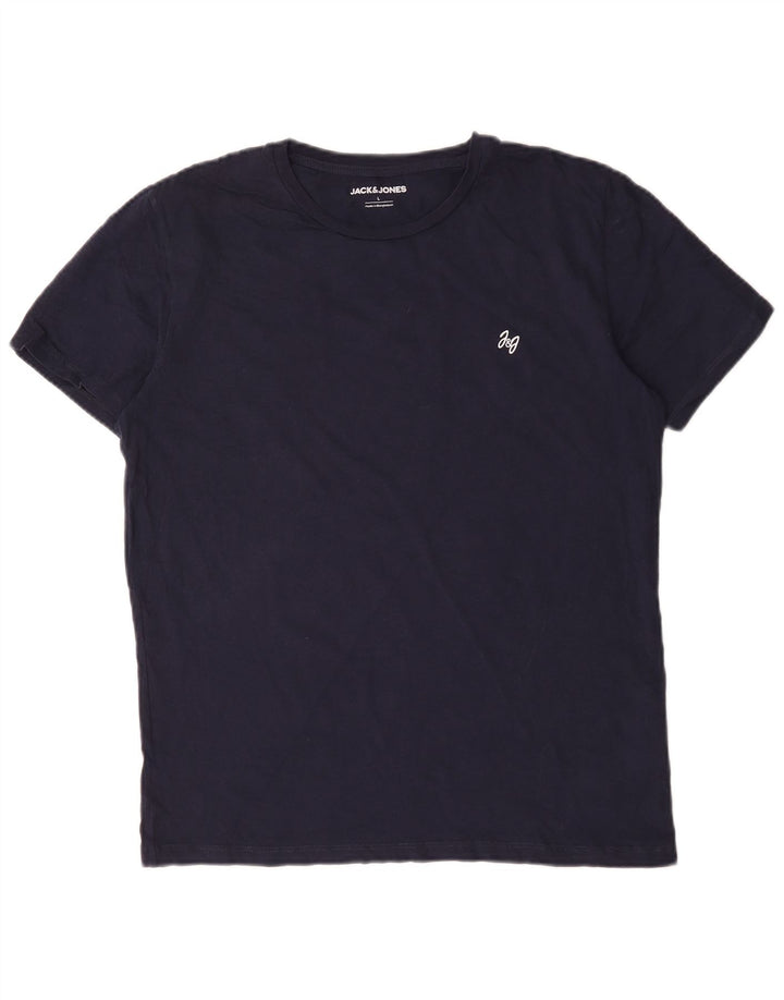 Jack & Jones Herre T-shirt Top Stor marineblå bomuld