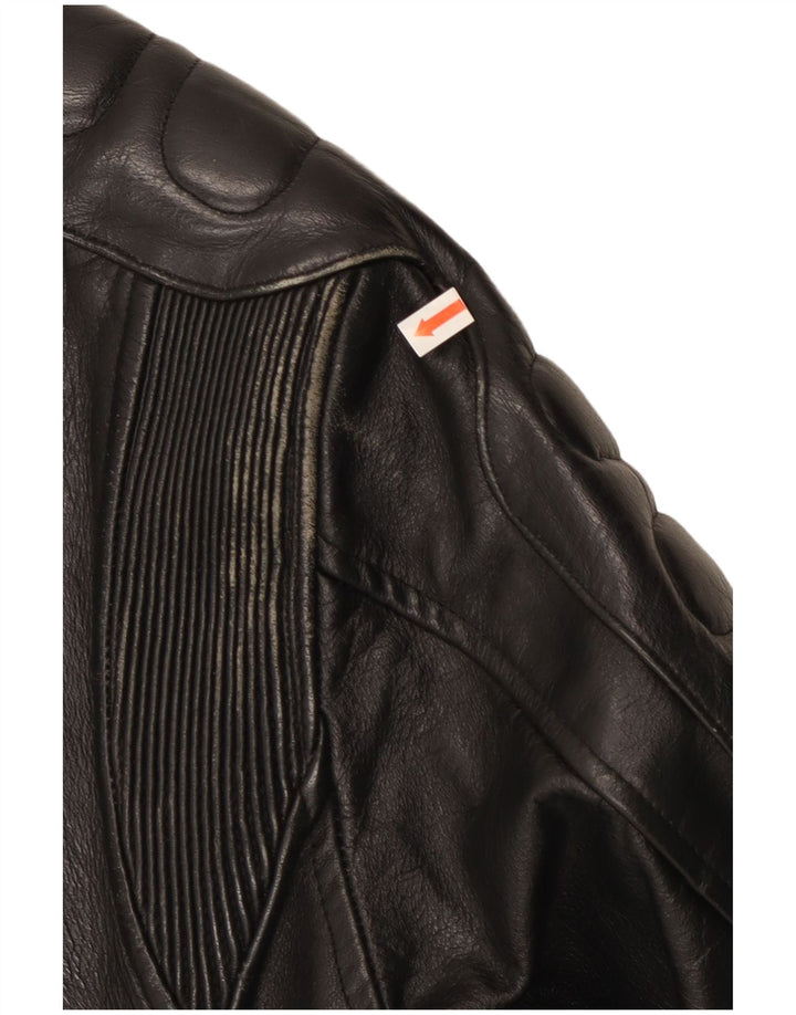 Xelement Herre Læder Biker Jacket UK 40 Stor Sort Læder