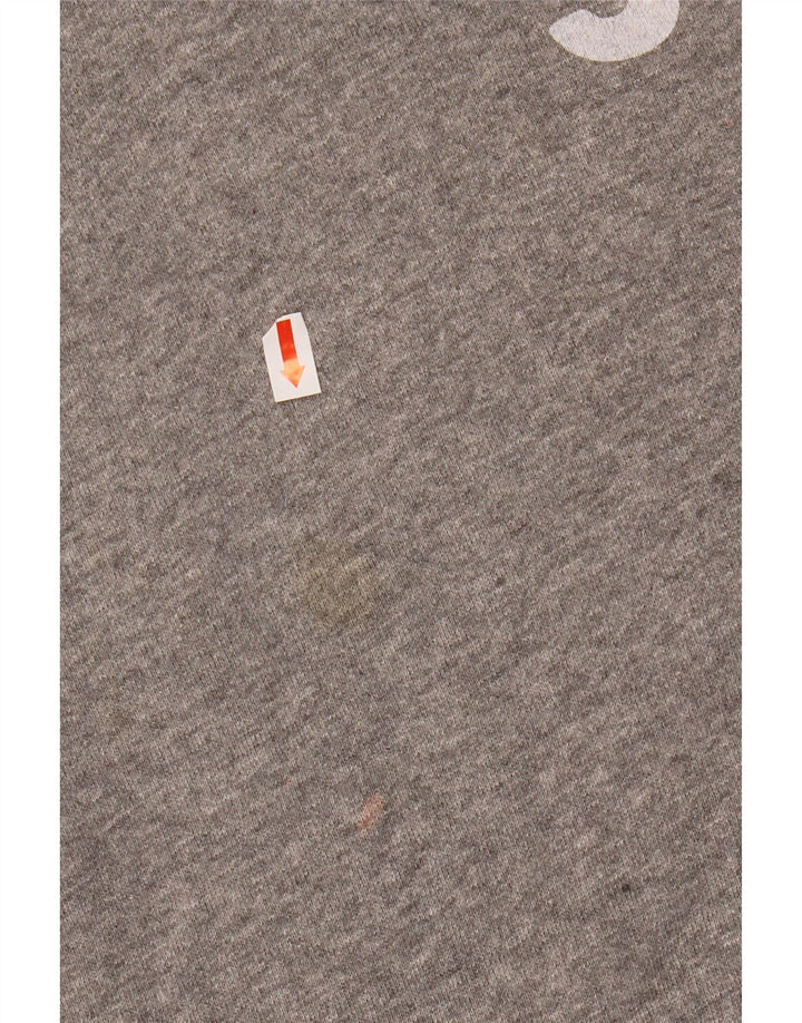 JACK WILLS Grafisk hættetrøje til kvinder UK 14 Stor grå bomuld